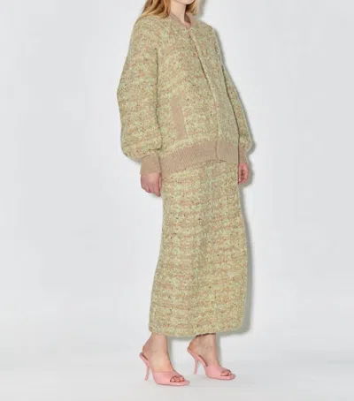 Bernadette Lila Bomber Jacket In Mint & Beige In Brown