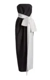 Bernadette Lina Oversized Bow Dress In Black,white