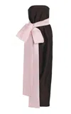Bernadette Lina Oversized Bow Dress In Brown