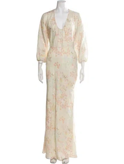 Pre-owned Bernadette Linen Long Dress W/ Tags In Yellow