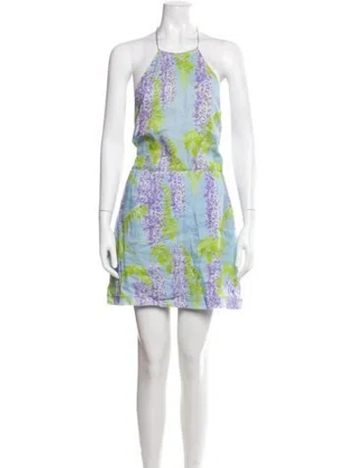 Pre-owned Bernadette Linen Mini Dress In Multi