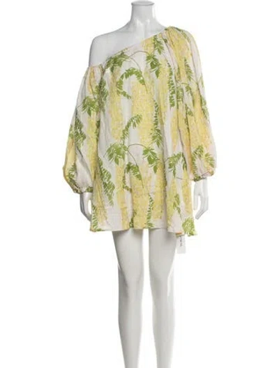 Pre-owned Bernadette Linen Mini Dress In Neutral