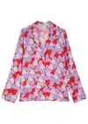 Bernadette Louis Floral-print Silk-satin Shirt In Red