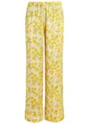Bernadette Louis Floral-print Stretch-silk Pyjama Trousers In Yellow