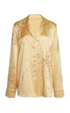 Bernadette Louis Sequined Pajama Top In Gold