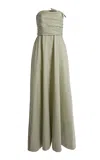 Bernadette Lucinda Gathered Strapless Dress In Green