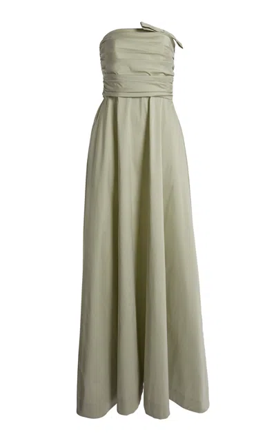 Bernadette Lucinda Gathered Strapless Dress In Green