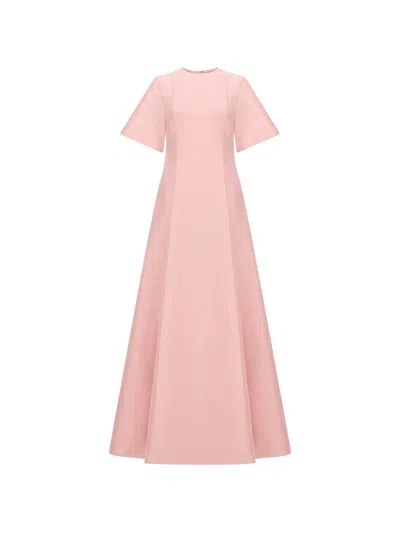 Bernadette Madeline Flared Short-sleeve Maxi Dress In Pink