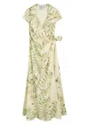 Bernadette Mara Printed Linen-blend Midi Wrap Dress In Multi Print