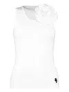 Bernadette Marcel Ribbed Flower-embellished Tank Top In White
