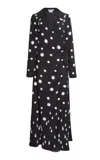 Bernadette Marion Embroidered Dress In Black,white