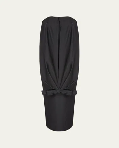 Bernadette Mary Kate Strapless Balloon Bow Gown In Black