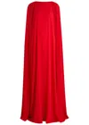 Bernadette Minnie Draped Chiffon Gown In Red