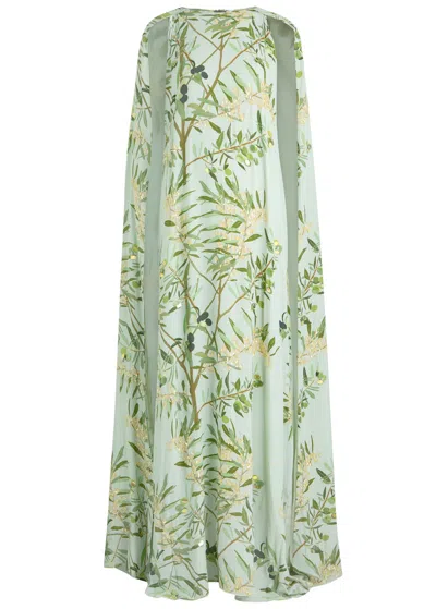 Bernadette Minnie Embroidered Draped Chiffon Gown