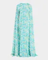 Bernadette Minnie Draped Chiffon Print Gown