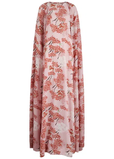 Bernadette Minnie Floral-print Chiffon Gown In Pink