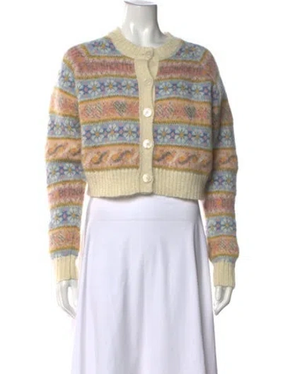 Pre-owned Bernadette Mohair Patterned Sweater W/ Tags In Neutrals