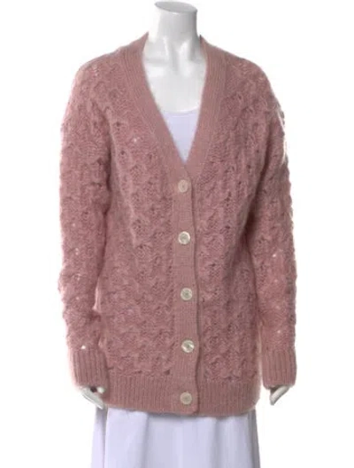 Pre-owned Bernadette Mohair V-neck Sweater W/ Tags In Pink