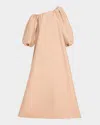Bernadette Nathalie Off-the-shoulder Taffeta Gown In Nude
