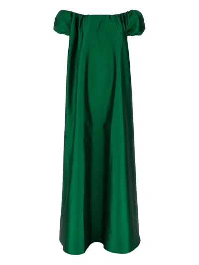 Bernadette Off-shoulder Midi Dress In Green