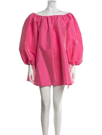Pre-owned Bernadette Off-the-shoulder Mini Dress In Pink