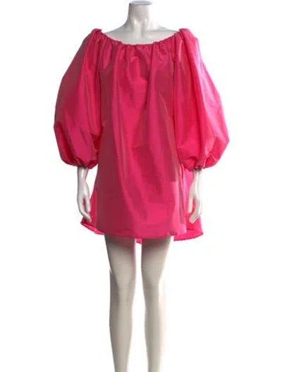 Pre-owned Bernadette Off-the-shoulder Mini Dress In Pink