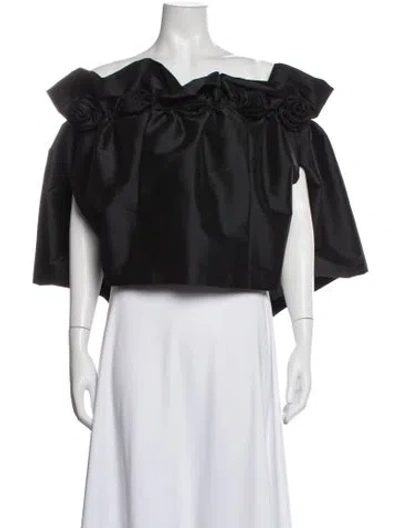 Pre-owned Bernadette Off-the-shoulder Sleeveless Top In Black