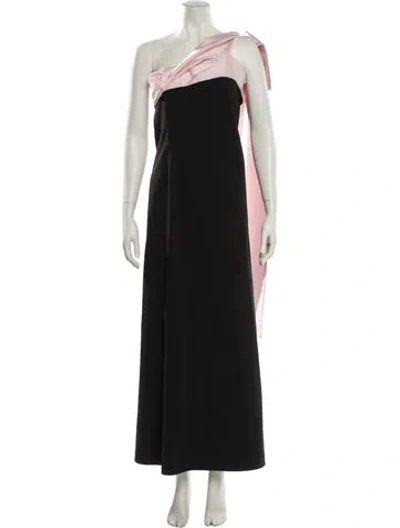 Pre-owned Bernadette One-shoulder Long Dress In Black