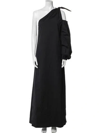 Pre-owned Bernadette One-shoulder Long Dress In Blue