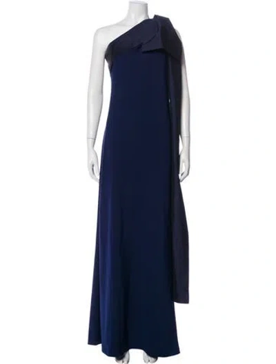 Pre-owned Bernadette One-shoulder Long Dress In Blue