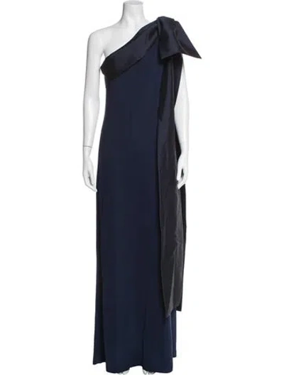 Pre-owned Bernadette One-shoulder Long Dress In Blue