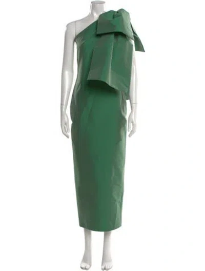 Pre-owned Bernadette One-shoulder Long Dress In Green