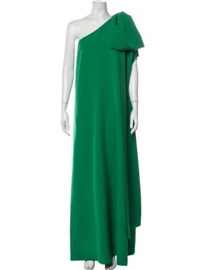 Pre-owned Bernadette One-shoulder Long Dress In Green