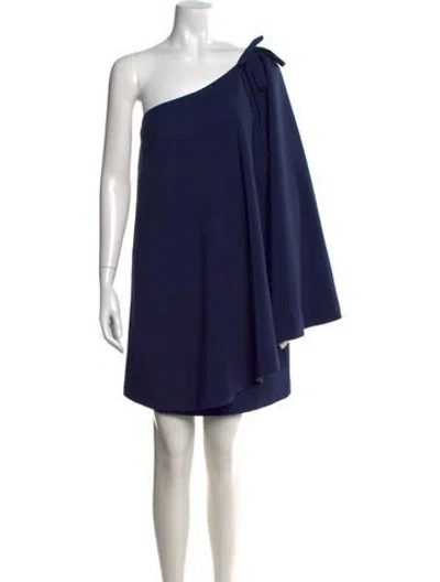 Pre-owned Bernadette One-shoulder Mini Dress In Blue