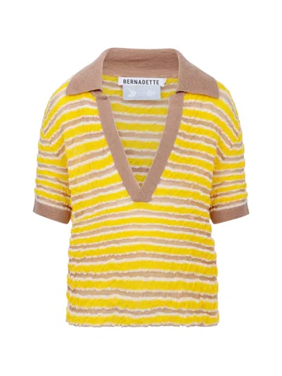 Bernadette Ophelia Striped T-shirt In Yellow