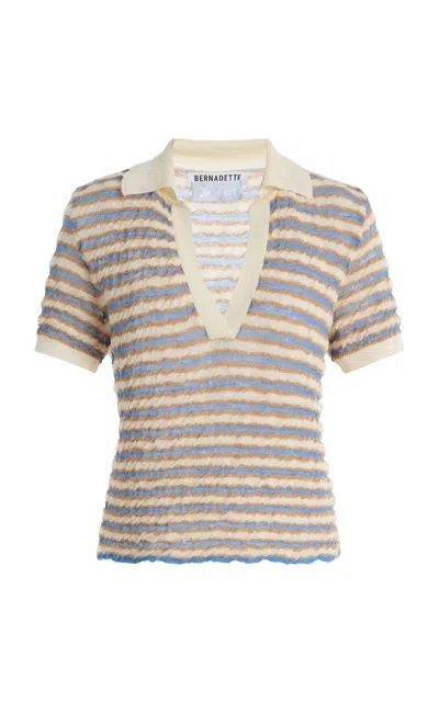 Bernadette Ophelia Striped Virgin Wool Polo Top