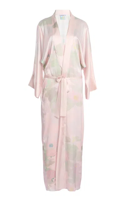 Bernadette Peignoir Silk Satin In Pink