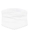 Bernadette Bustier Petit Beurre Embroidered Cotton Top In White