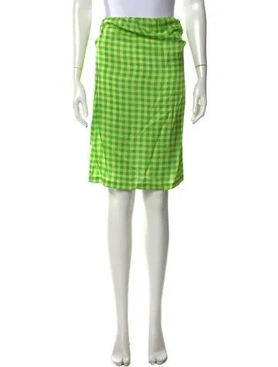 Pre-owned Bernadette Plaid Print Knee-length Skirt In Green