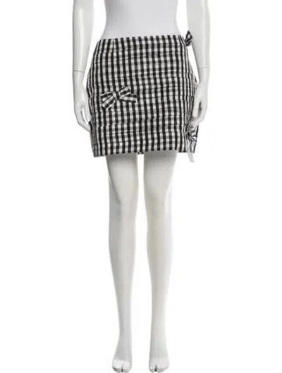 Pre-owned Bernadette Plaid Print Mini Skirt In Black