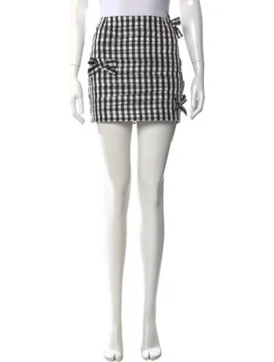 Pre-owned Bernadette Plaid Print Mini Skirt W/ Tags In Black