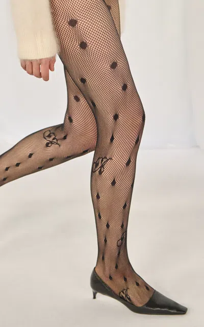 Bernadette Polka Dot Tights In Black