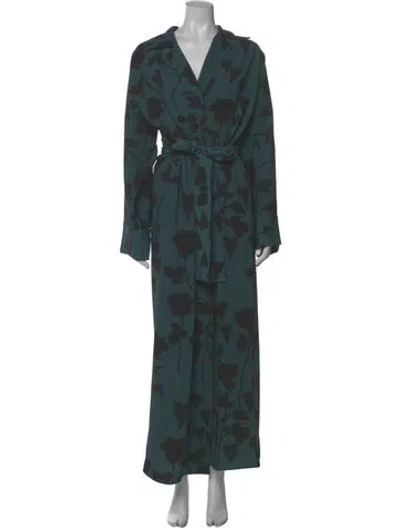 Pre-owned Bernadette Printed Long Dress W/ Tags In Green