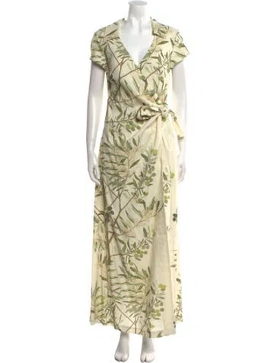 Pre-owned Bernadette Printed Long Dress W/ Tags In Neutral
