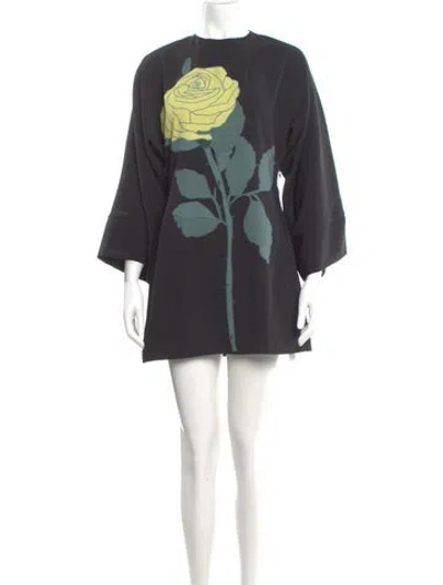 Pre-owned Bernadette Printed Mini Dress In Green