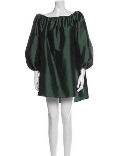 Pre-owned Bernadette Printed Mini Dress In Green