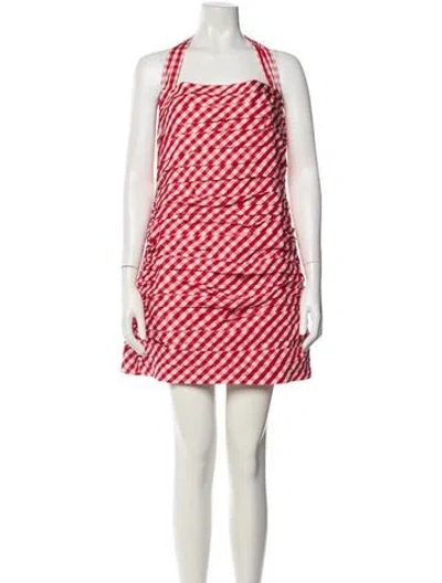 Pre-owned Bernadette Printed Mini Dress In Red
