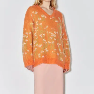 Bernadette Pull Lala V Neck Sweater In Orange