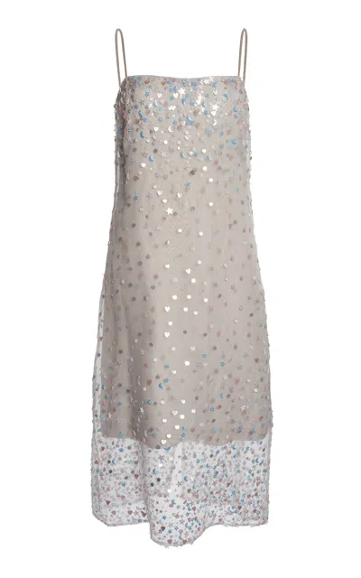 Bernadette Rachel Embroidered Slip Dress In Multi