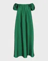 Bernadette Rianne Long Off-shoulder Dress In Emerald Green